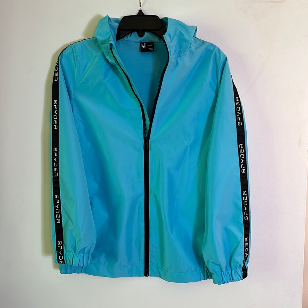 Women’s Spyder Light Blue Jacket with Spyder Logo on Side Trim Size SP NWT